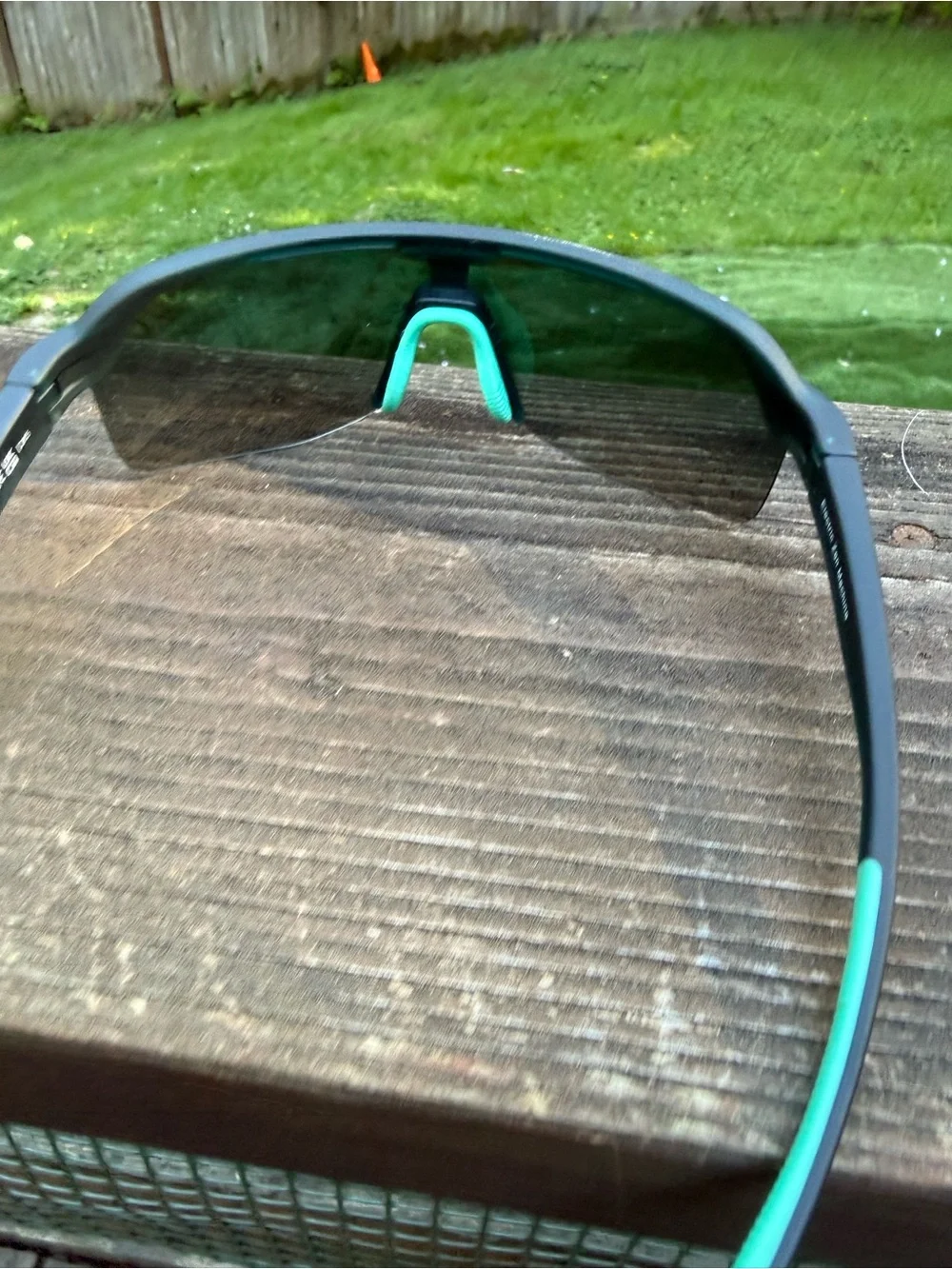Goodr Sport Wrap Sunglasses in Black with Teal Accents